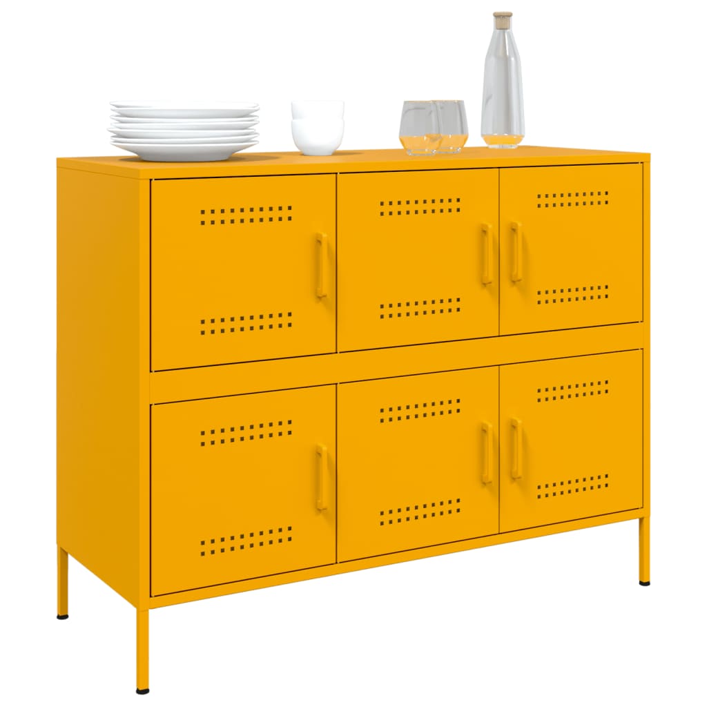 Sideboard Senfgelb 100,5x39x79 cm Stahl