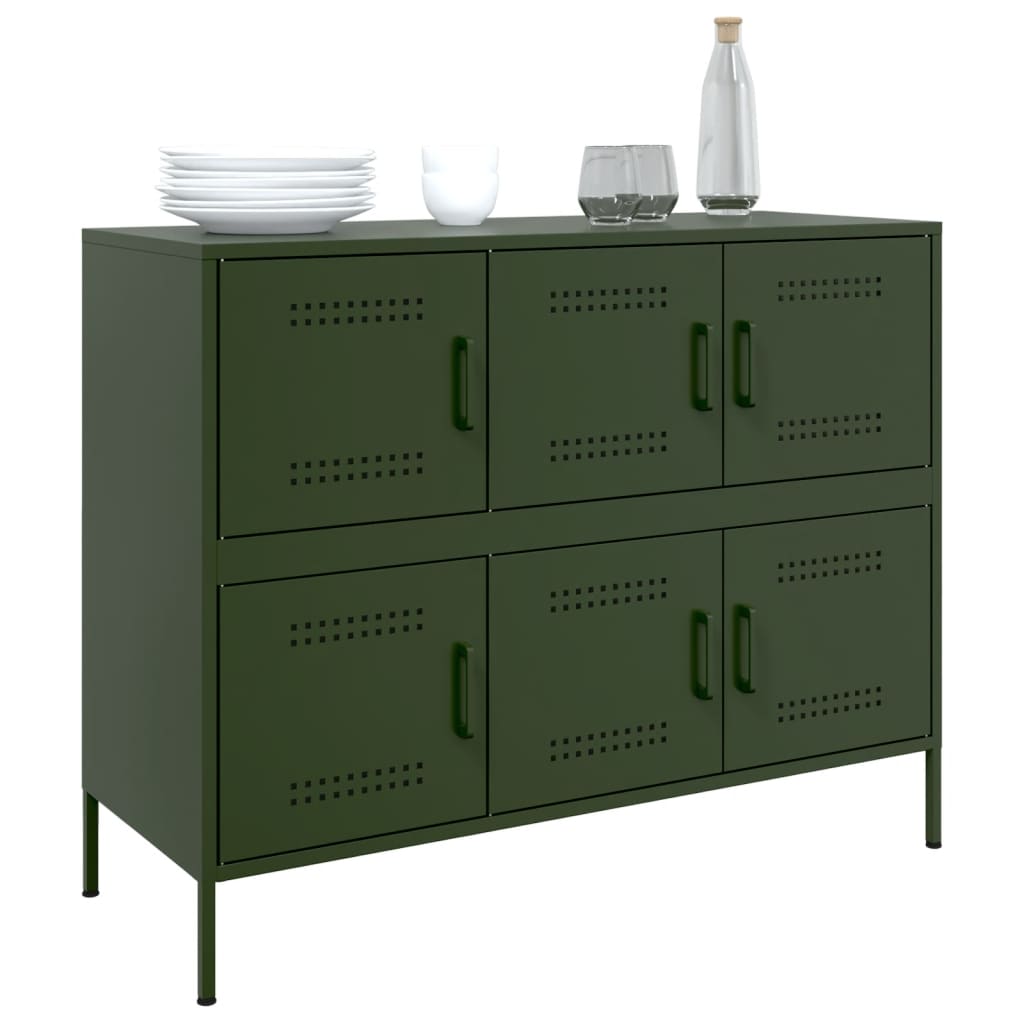 Sideboard Olivgrün 100,5x39x79 cm Stahl