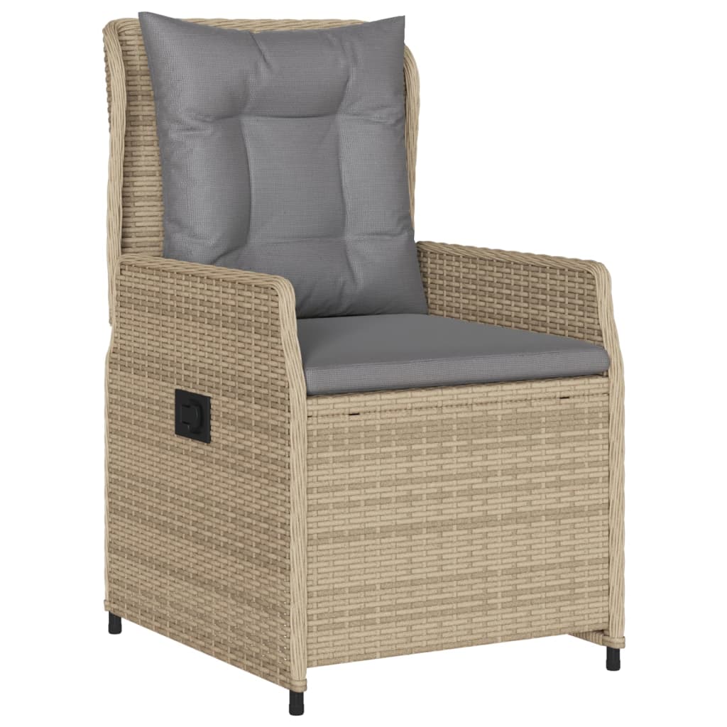 5-tlg. Garten-Essgruppe mit Kissen Beige Poly Rattan