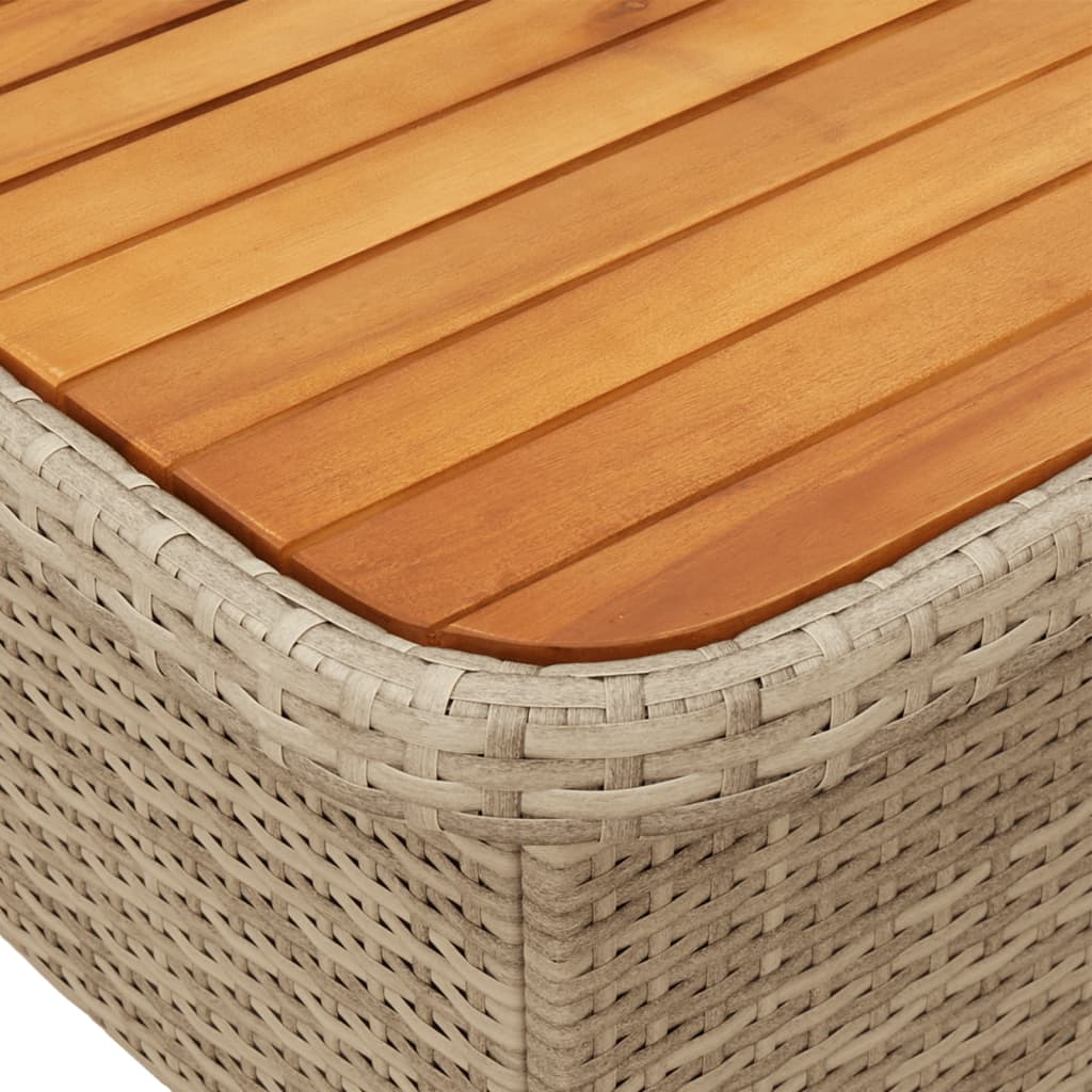 5-tlg. Garten-Essgruppe mit Kissen Beige Poly Rattan