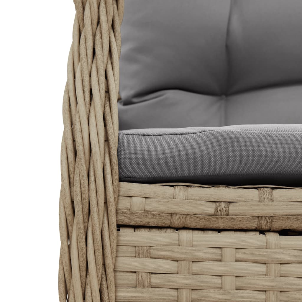 5-tlg. Garten-Essgruppe mit Kissen Beige Poly Rattan