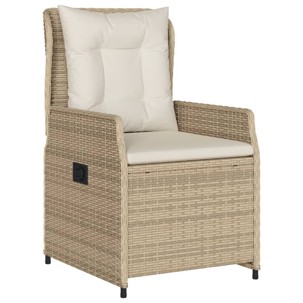 5-tlg. Garten-Essgruppe mit Kissen Beige Poly Rattan