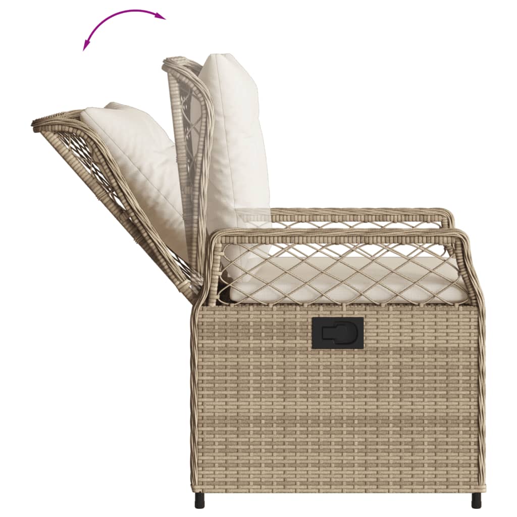 5-tlg. Garten-Essgruppe mit Kissen Beige Poly Rattan