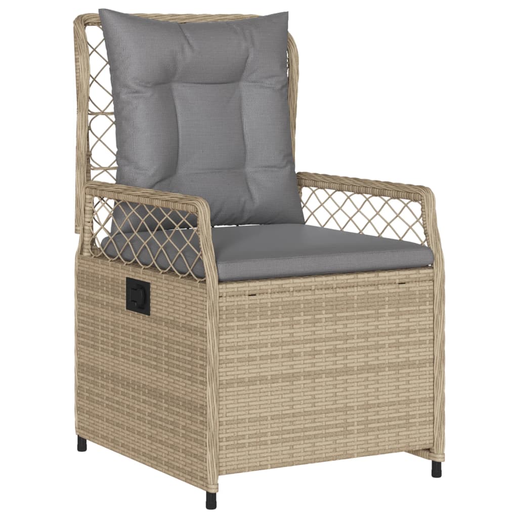 9-tlg. Garten-Essgruppe mit Kissen Beige Poly Rattan