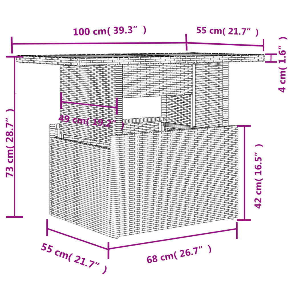 10-tlg. Garten-Sofagarnitur mit Kissen Hellgrau Poly Rattan