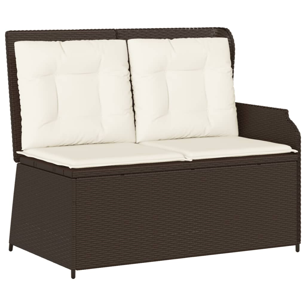 5-tlg. Garten-Lounge-Set mit Kissen Braun Poly Rattan