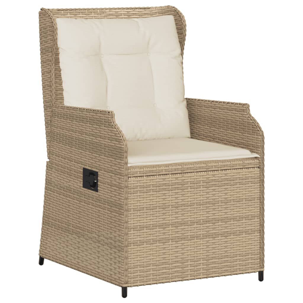 6-tlg. Garten-Lounge-Set mit Kissen Beige Poly Rattan