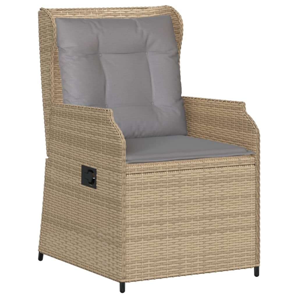 3-tlg. Garten-Lounge-Set mit Kissen Beige Poly Rattan