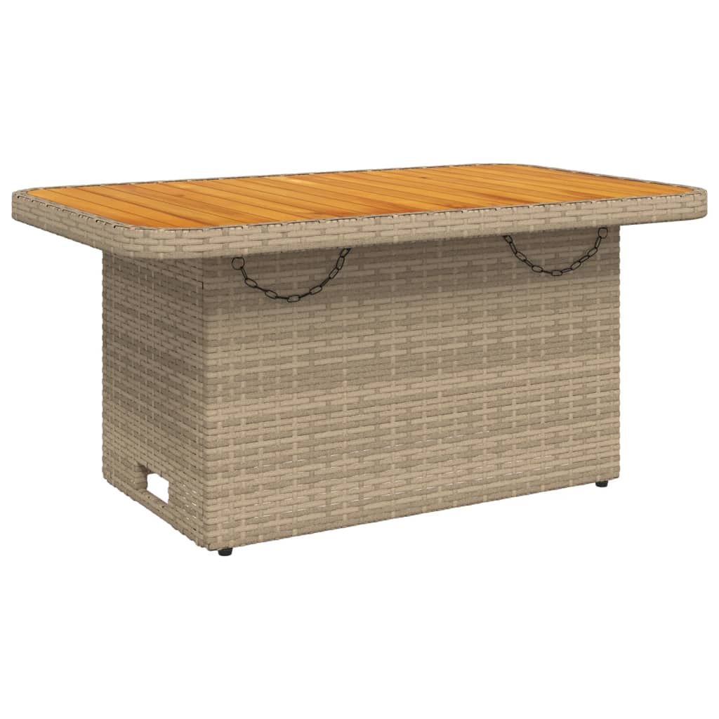 3-tlg. Garten-Lounge-Set mit Kissen Beige Poly Rattan