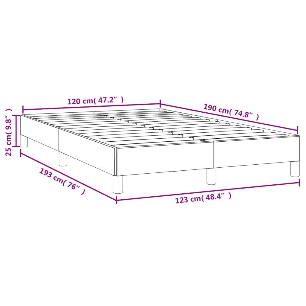 Bettgestell ohne Matratze Hellgrau 120x190 cm Samt