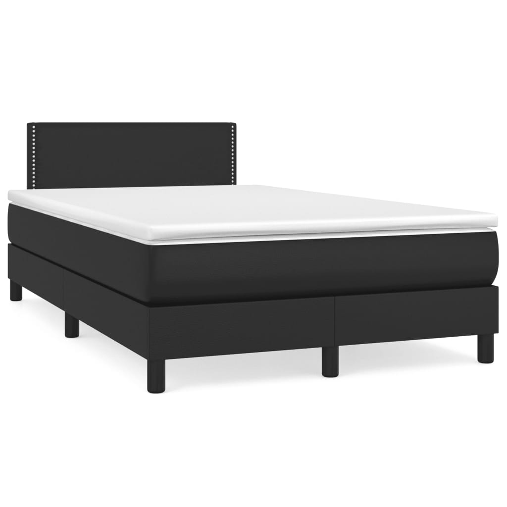 Boxspringbett mit Matratze Schwarz 120x190 cm Kunstleder