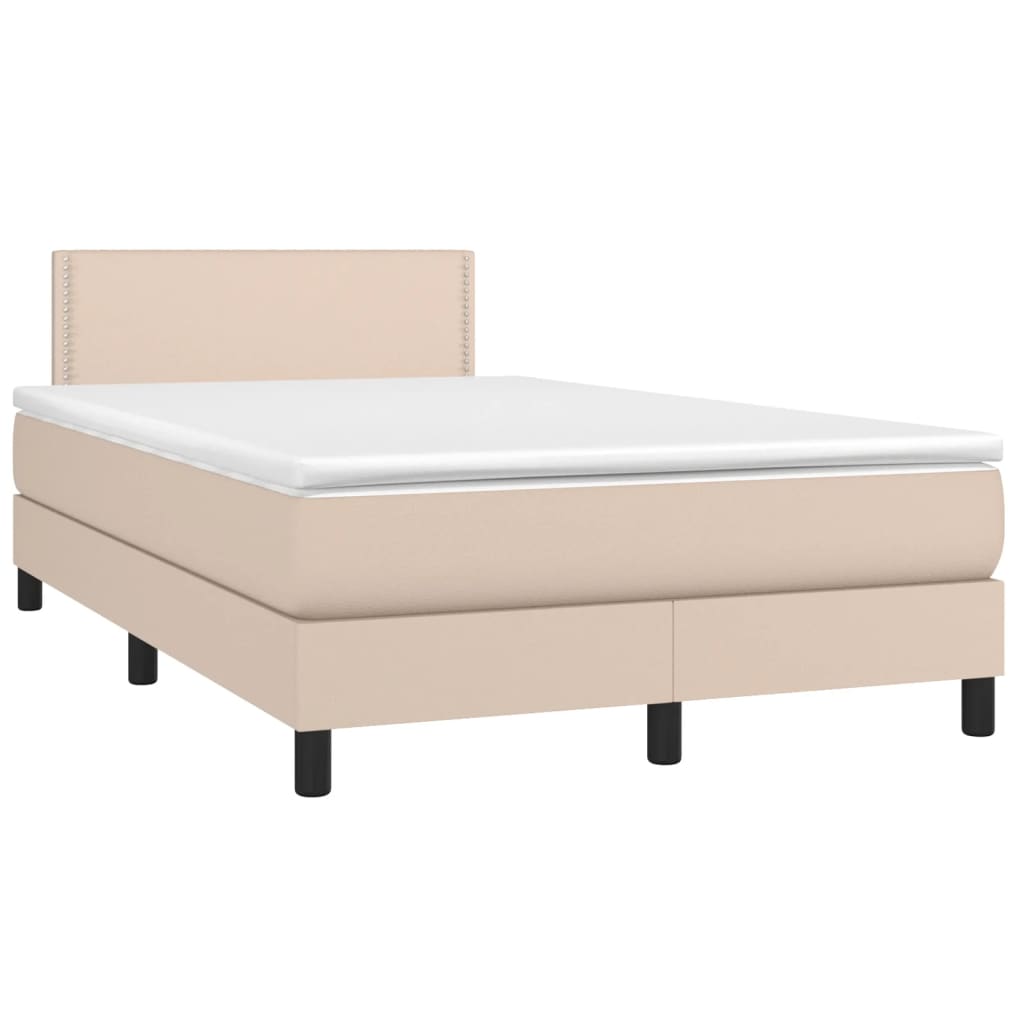 Boxspringbett Matratze Cappuccino-Braun 120x190 cm Kunstleder