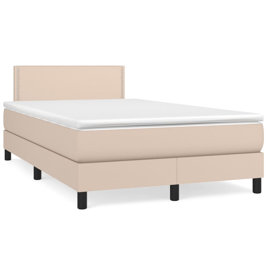 Boxspringbett Matratze Cappuccino-Braun 120x190 cm Kunstleder