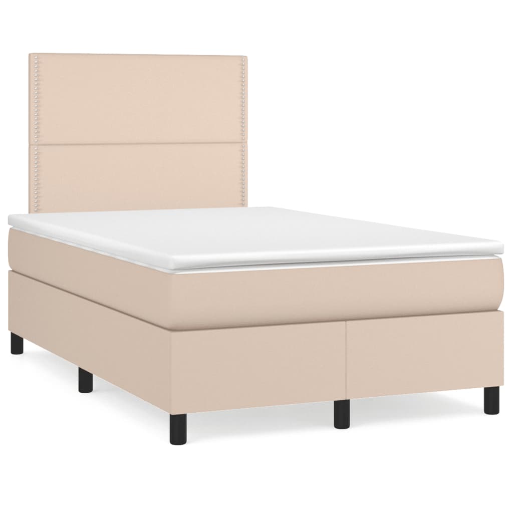 Boxspringbett Matratze Cappuccino-Braun 120x190 cm Kunstleder