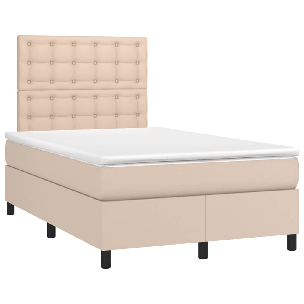 Boxspringbett Matratze Cappuccino-Braun 120x190 cm Kunstleder