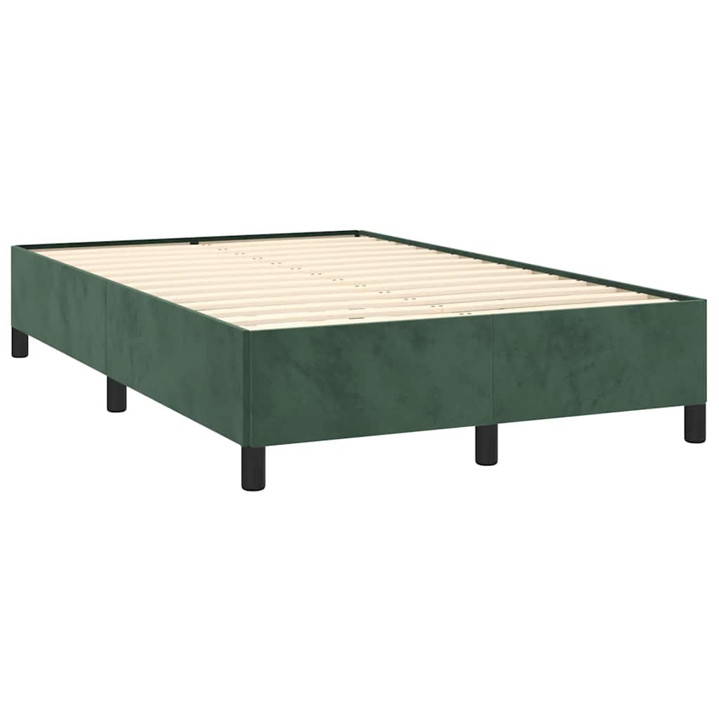 Boxspringbett mit Matratze Dunkelgrün 120x190 cm Samt