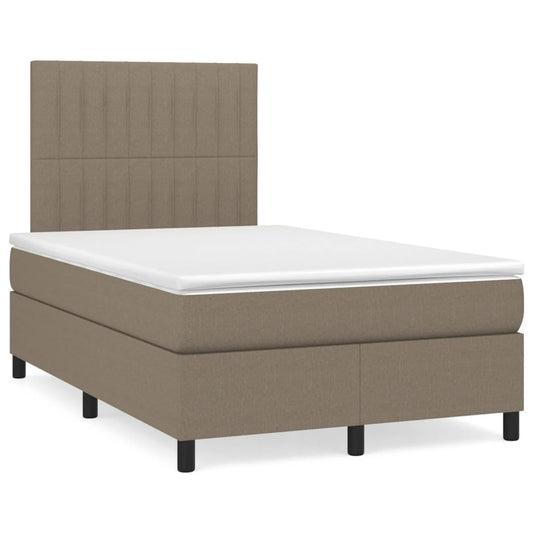 Boxspringbett mit Matratze & LED Taupe 120x190 cm Stoff