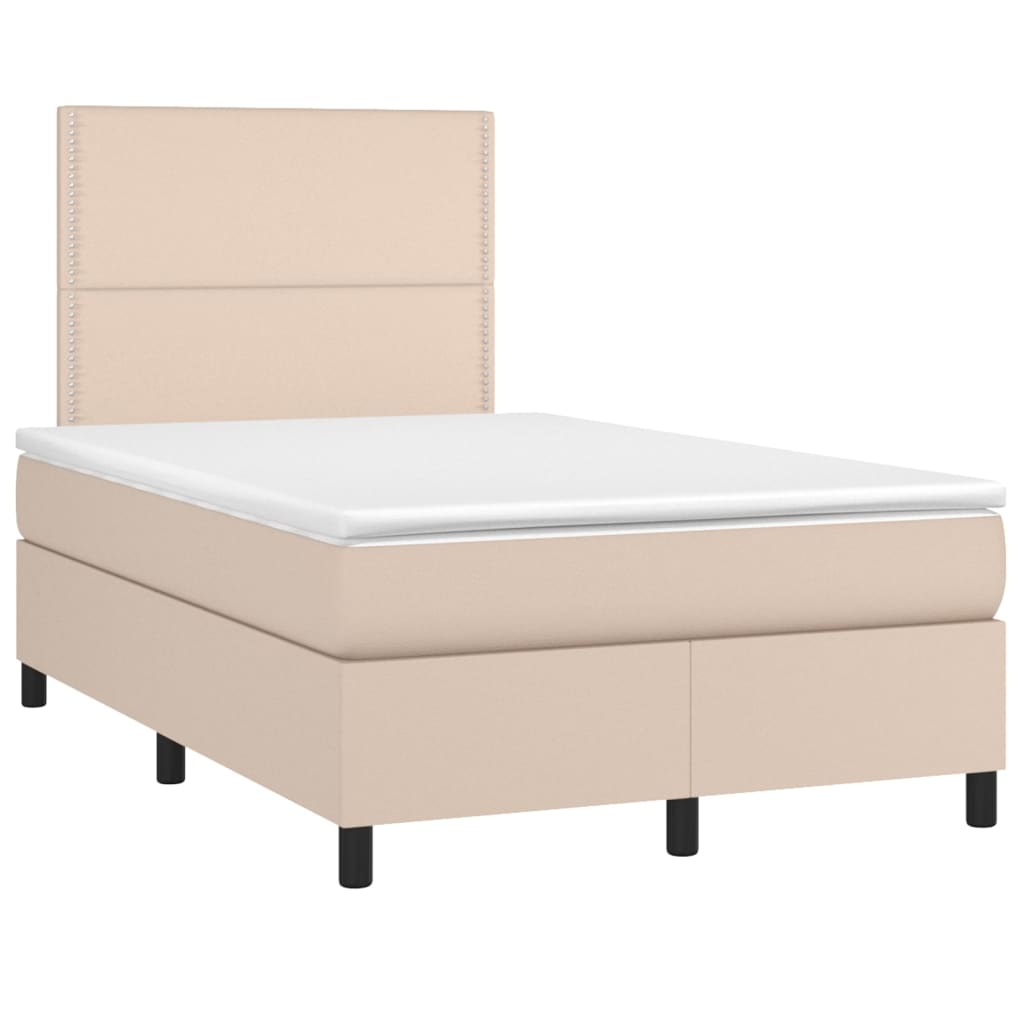 Boxspringbett mit Matratze & LED Cappuccino-Braun 120x190 cm