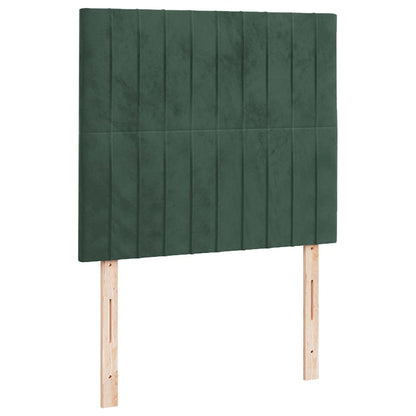 Boxspringbett mit Matratze & LED Dunkelgrün 120x190 cm Samt