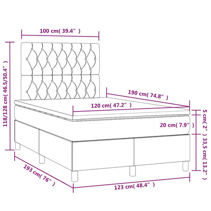 Boxspringbett mit Matratze & LED Dunkelblau 120x190 cm Samt