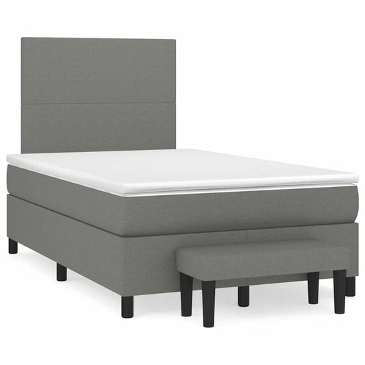 Boxspringbett mit Matratze Dunkelgrau 120x190 cm Stoff