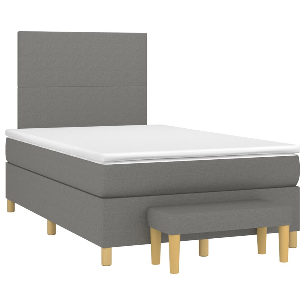 Boxspringbett mit Matratze Dunkelgrau 120x190 cm Stoff