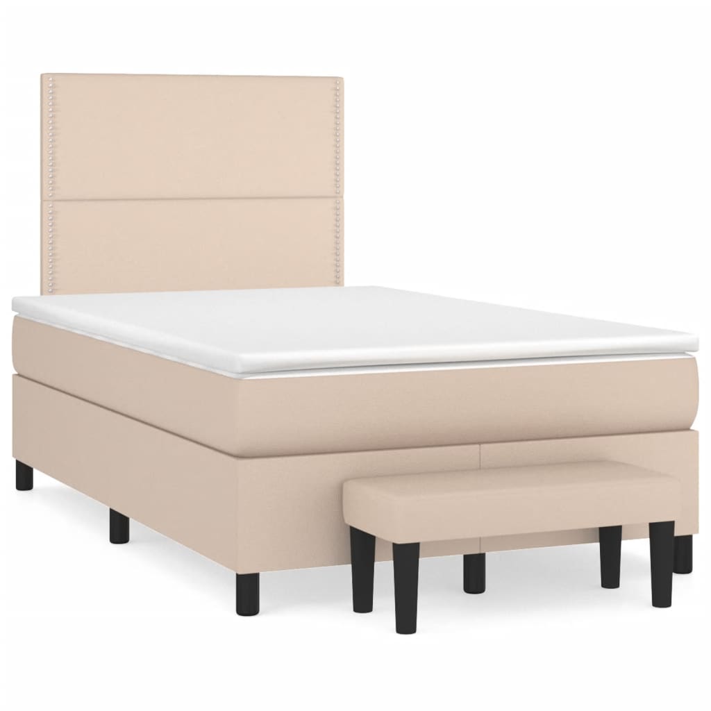 Boxspringbett Matratze Cappuccino-Braun 120x190 cm Kunstleder