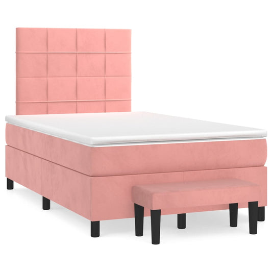 Boxspringbett mit Matratze Rosa 120x190 cm Samt