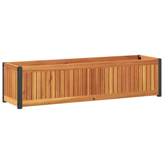 Pflanzkübel 110x30x27,5 cm Massivholz Akazie und Stahl