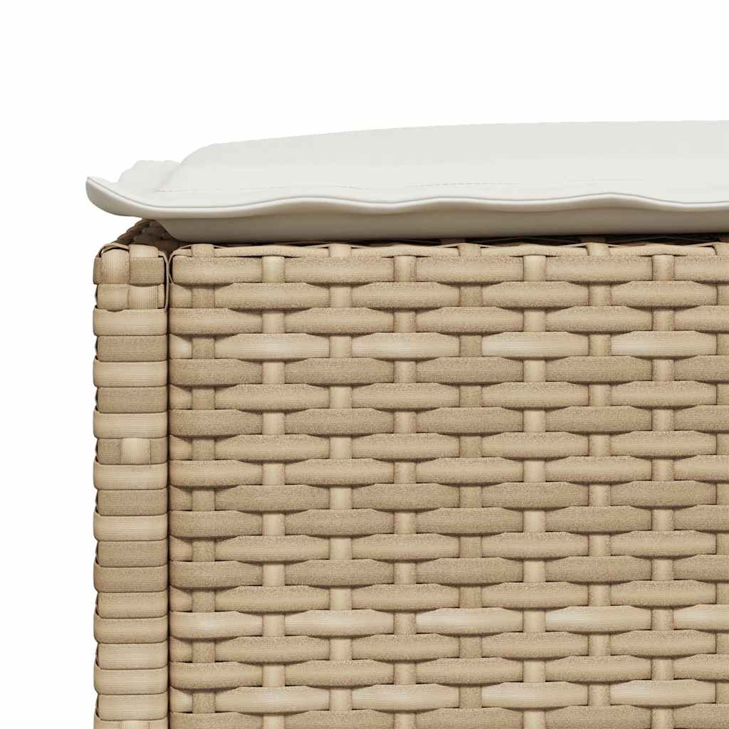 9-tlg. Garten-Sofagarnitur mit Kissen Beige Poly Rattan