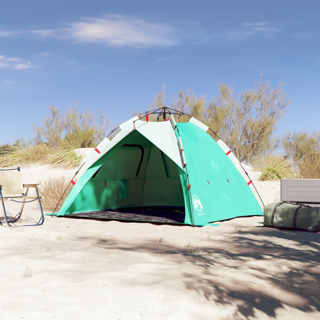 Strandzelt 3 Personen Seegrün Quick Release Wasserdicht