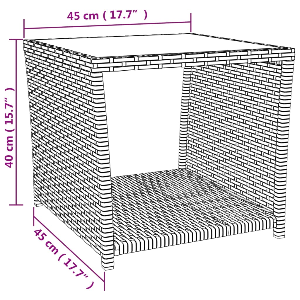 3-tlg. Garten-Essgruppe mit Kissen Schwarz Poly Rattan