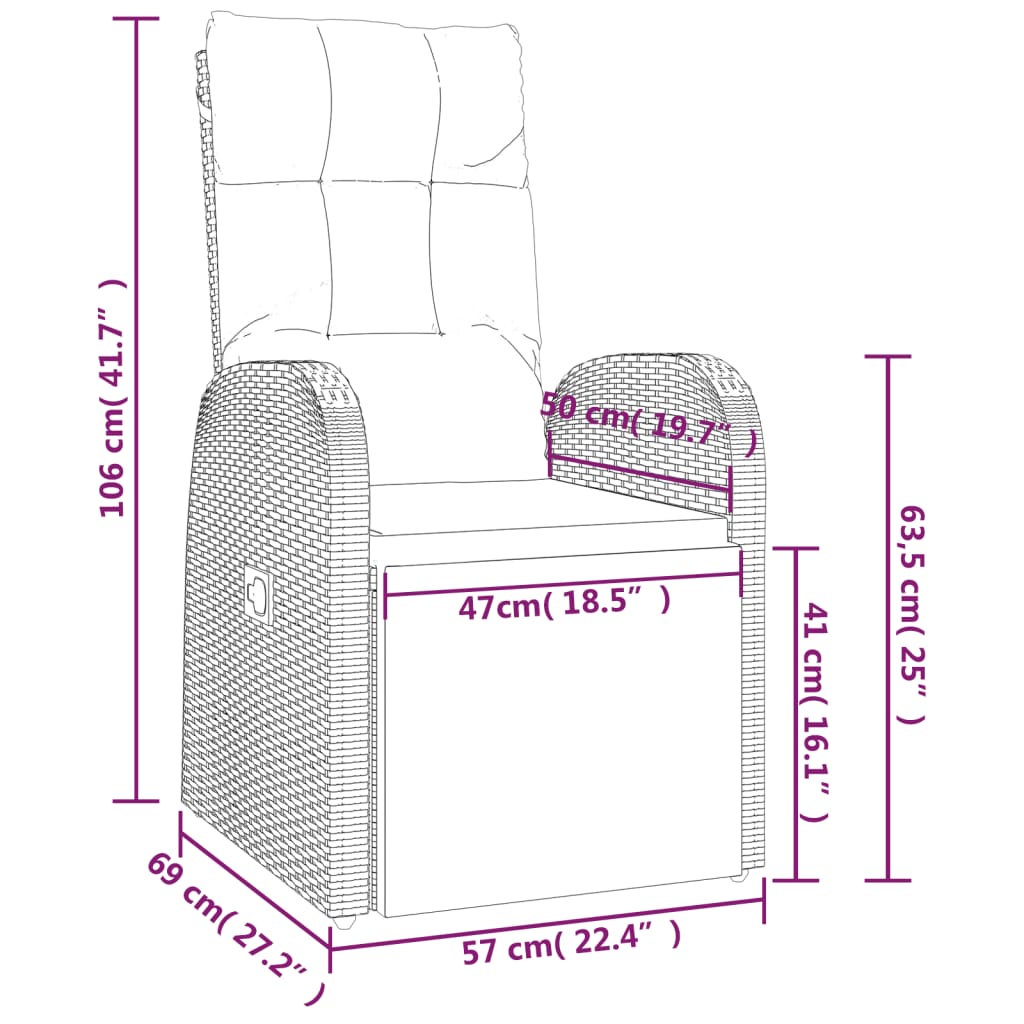 9-tlg. Garten-Essgruppe mit Kissen Schwarz Poly Rattan