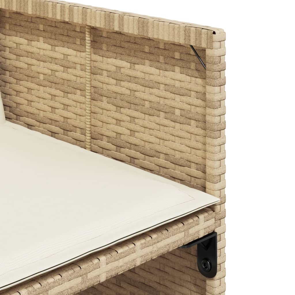 5-tlg. Garten-Essgruppe mit Kissen Beige Poly Rattan