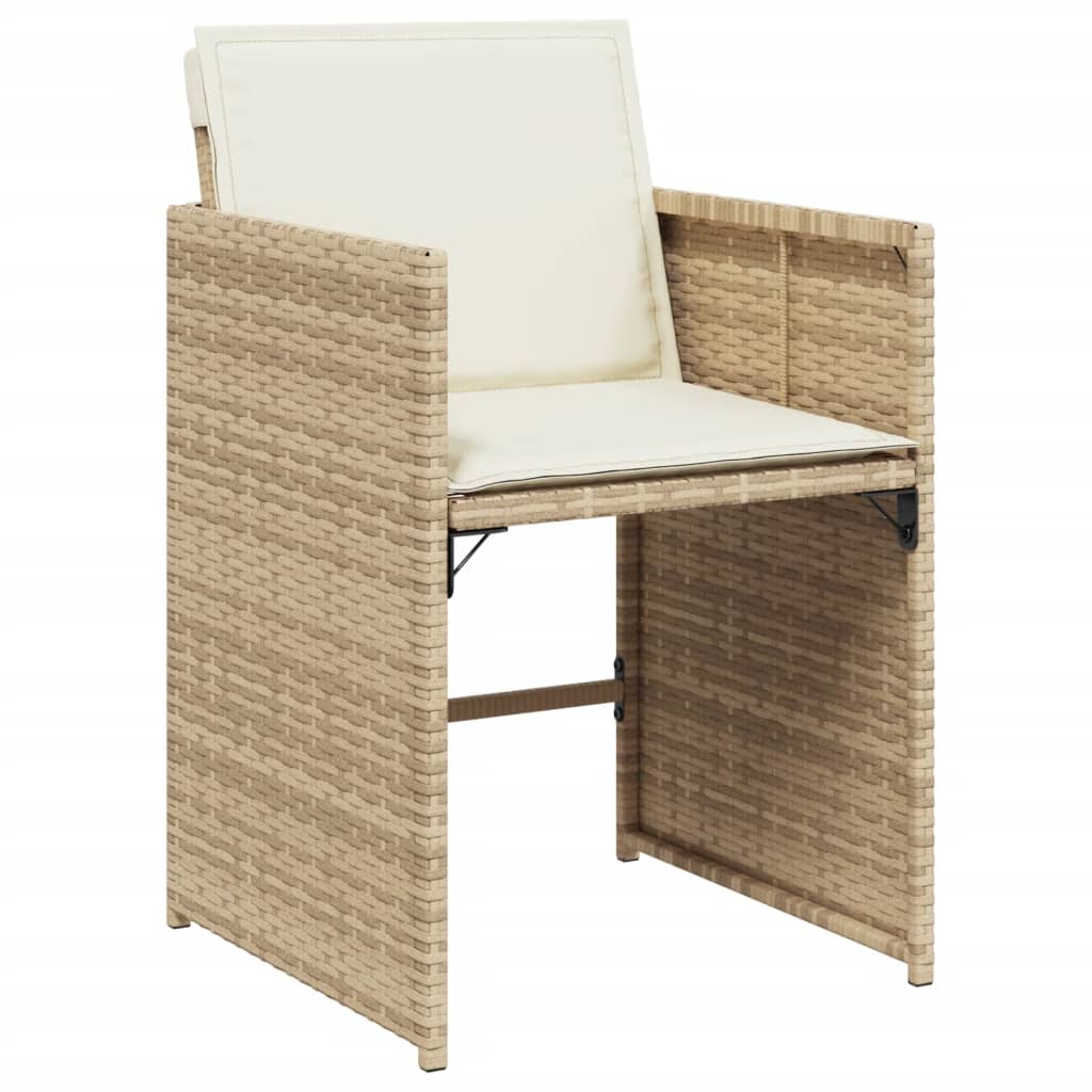 17-tlg. Garten-Essgruppe mit Kissen Beige Poly Rattan