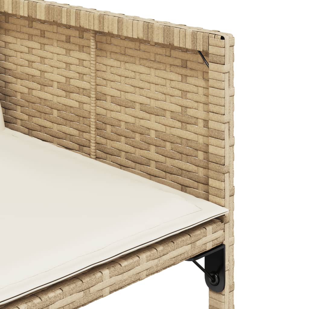 7-tlg. Garten-Essgruppe mit Kissen Beige Poly Rattan