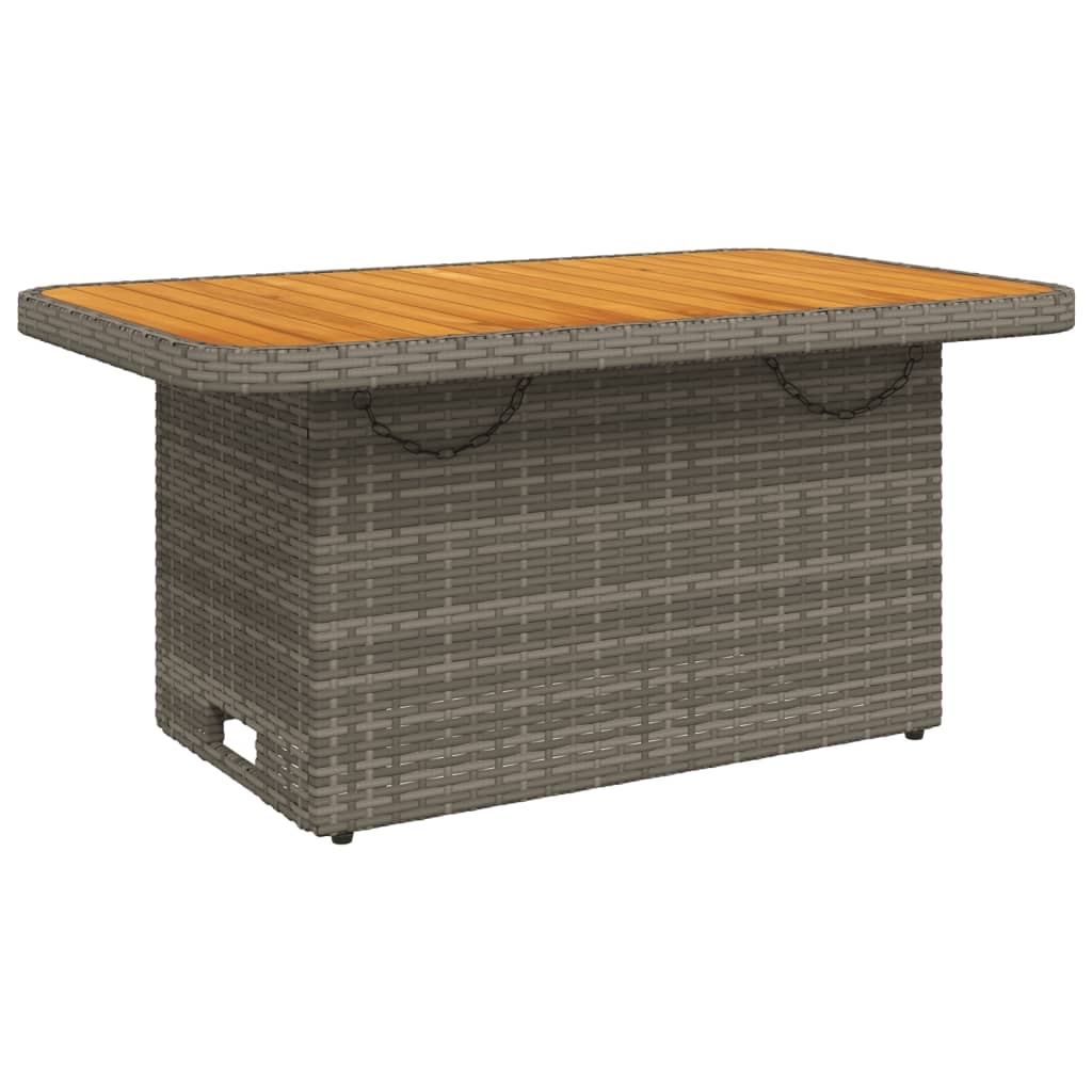 4-tlg. Garten-Essgruppe mit Kissen Grau Poly Rattan