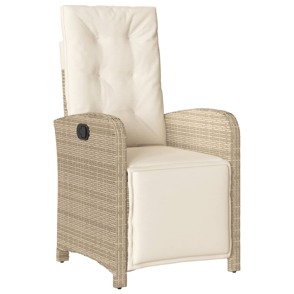 5-tlg. Garten-Essgruppe mit Kissen Beige Poly Rattan