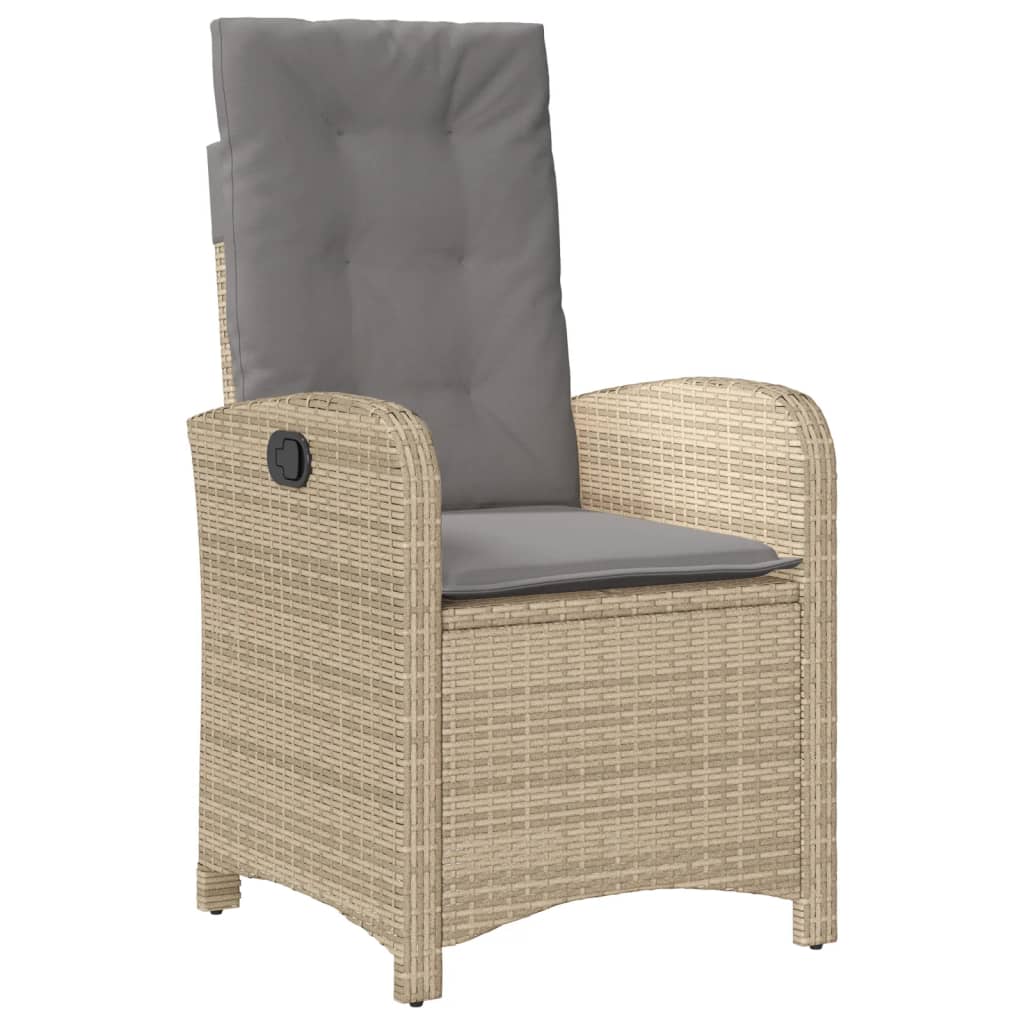 5-tlg. Garten-Essgruppe mit Kissen Beige Poly Rattan