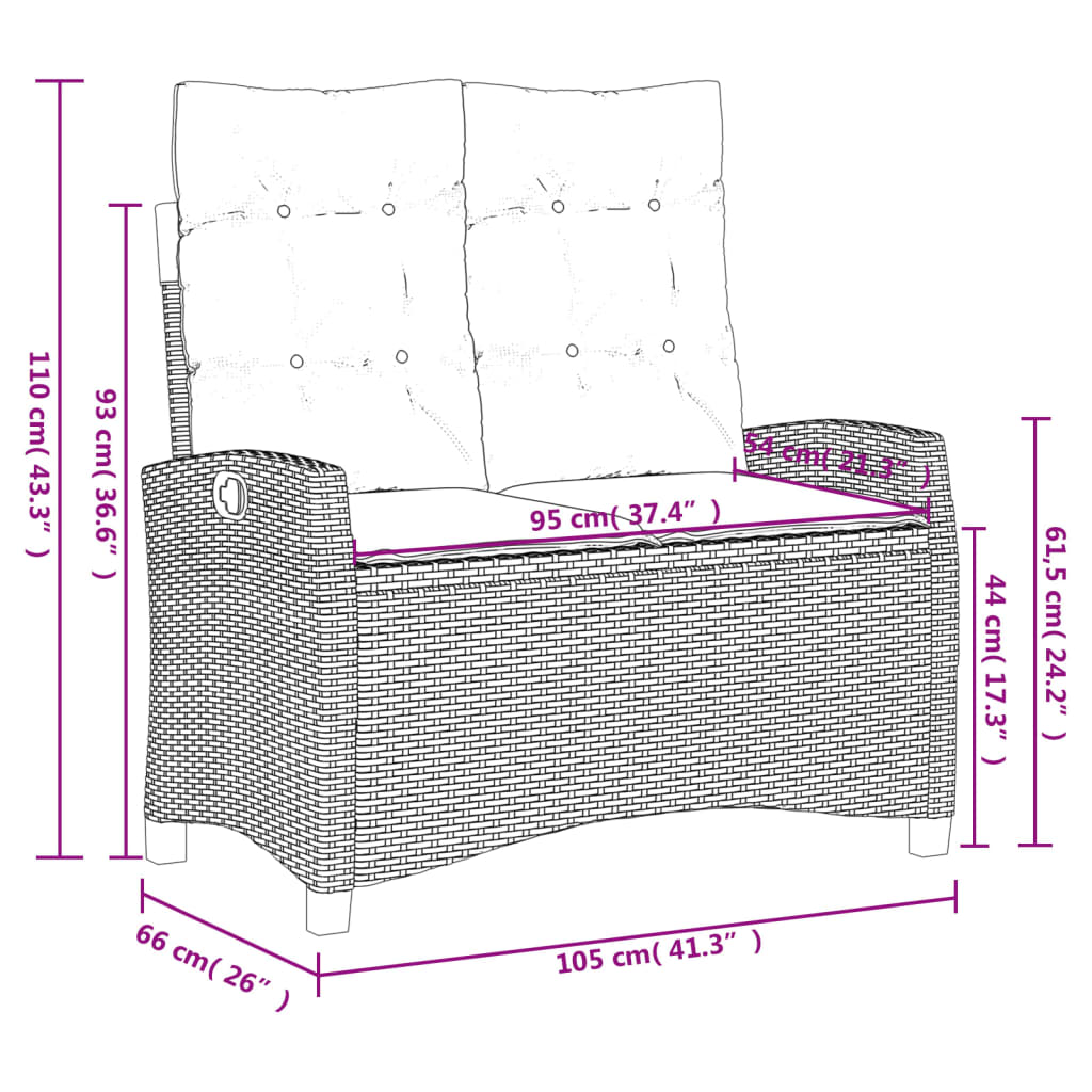 4-tlg. Garten-Essgruppe mit Kissen Schwarz Poly Rattan