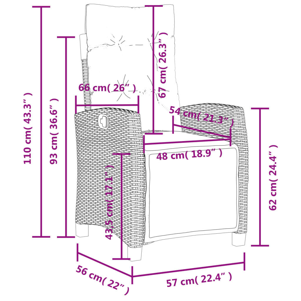 4-tlg. Garten-Essgruppe mit Kissen Schwarz Poly Rattan