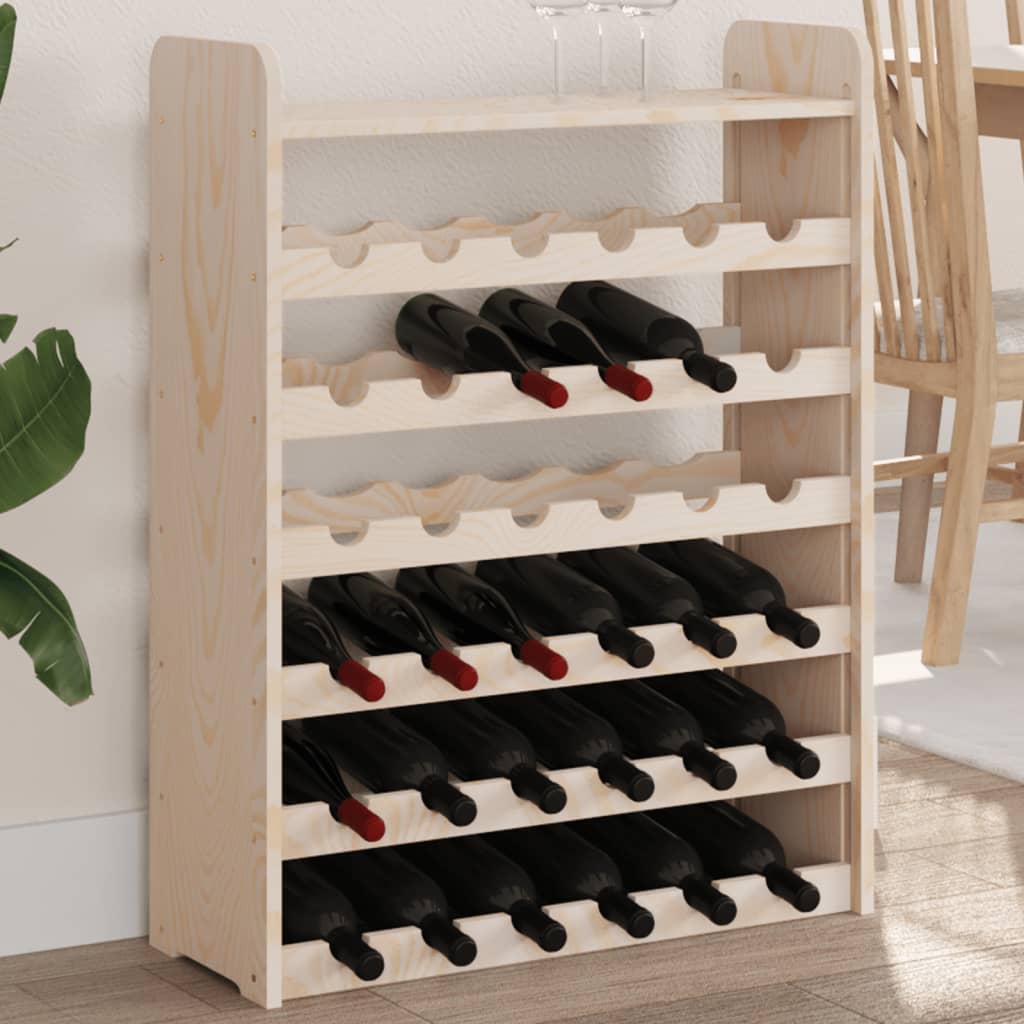 Weinregal mit Oberplatte 67,5x25x87 cm Massivholz Kiefer