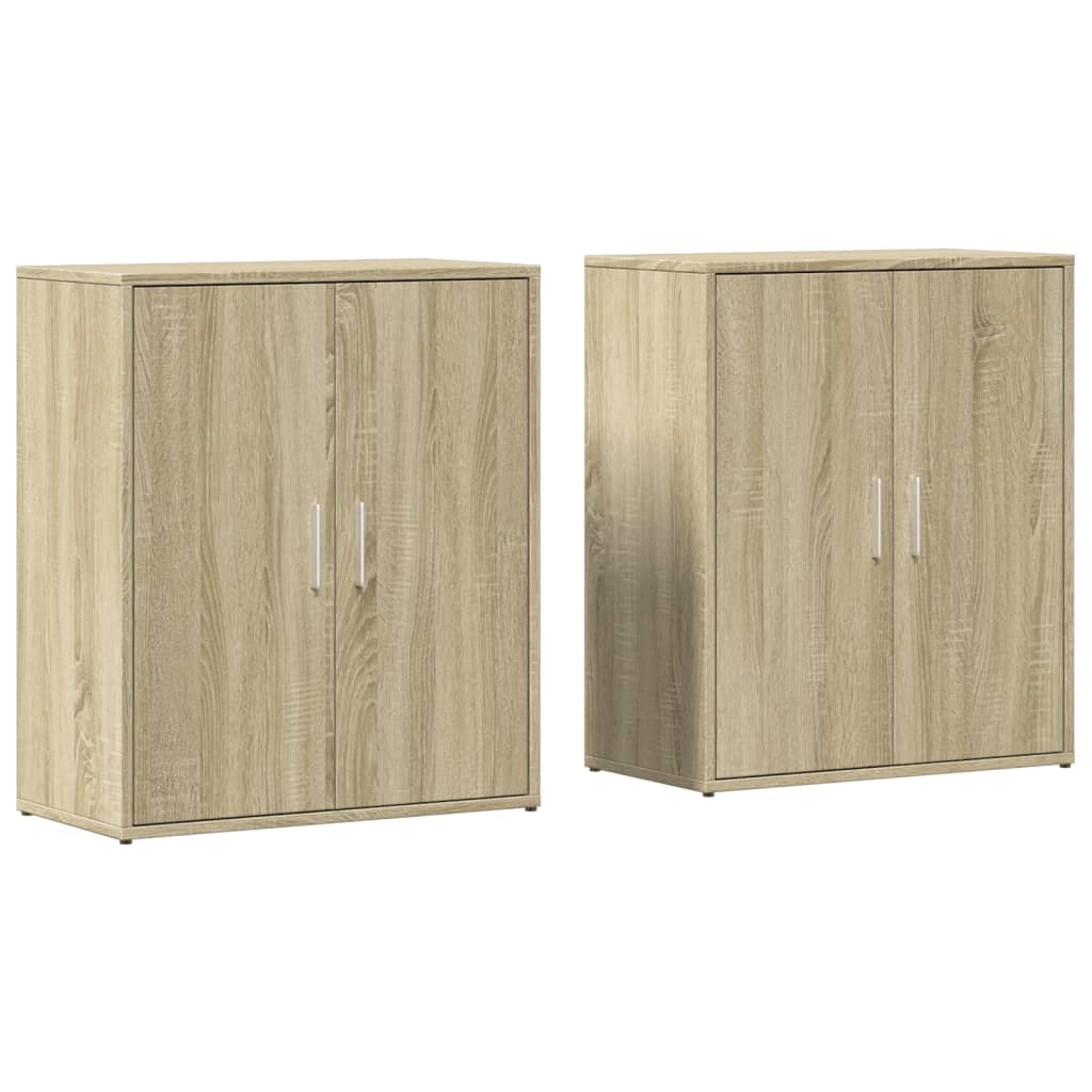 Sideboards 2 Stk. Sonoma-Eiche 60x31x70 cm Holzwerkstoff