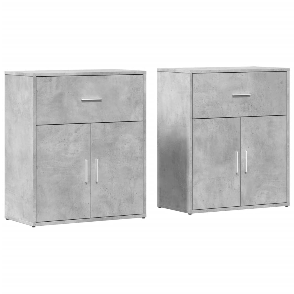 Sideboards 2 Stk. Betongrau 60x31x70 cm Holzwerkstoff