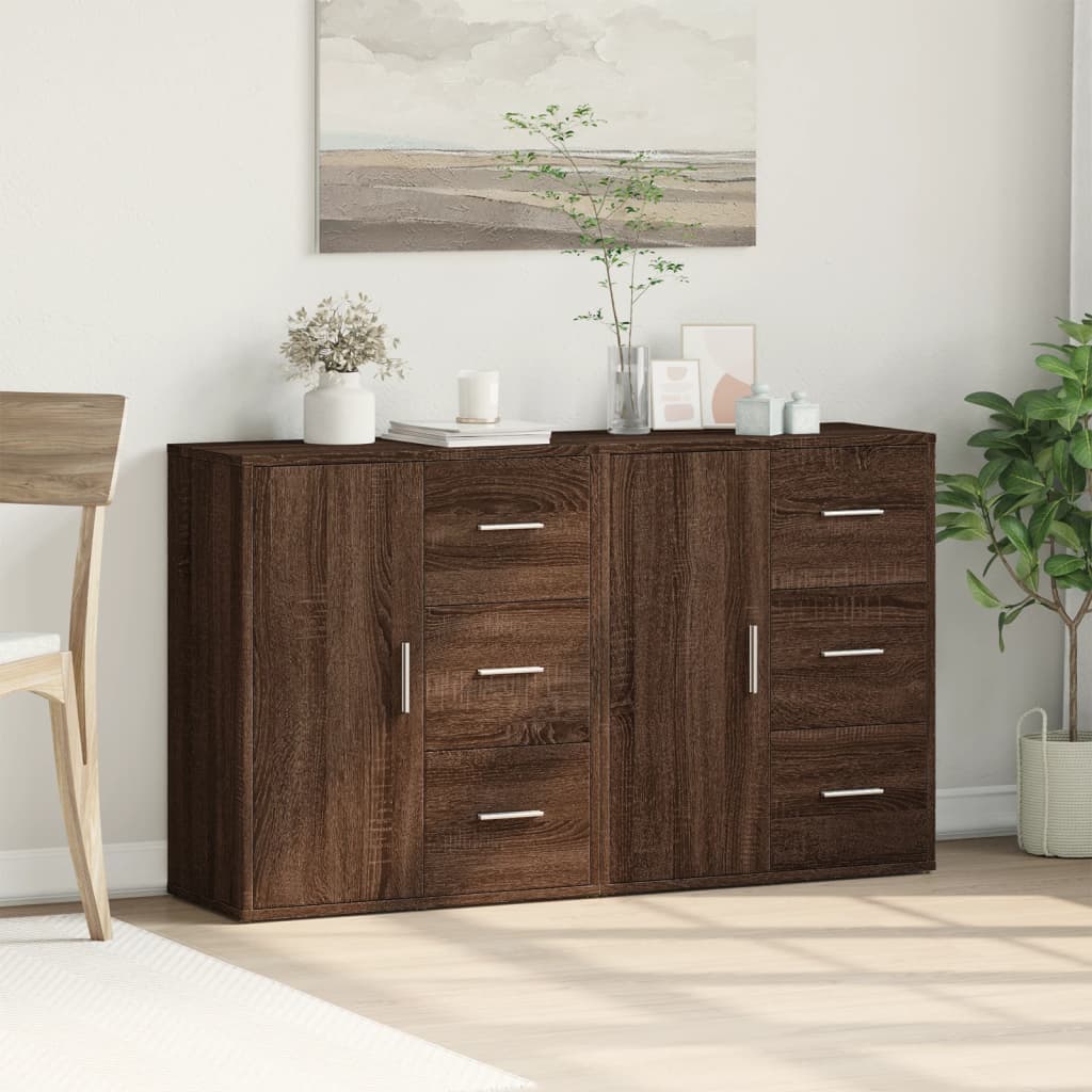 Sideboards 2 Stk. Braun Eichen-Optik 60x31x70 cm Holzwerkstoff