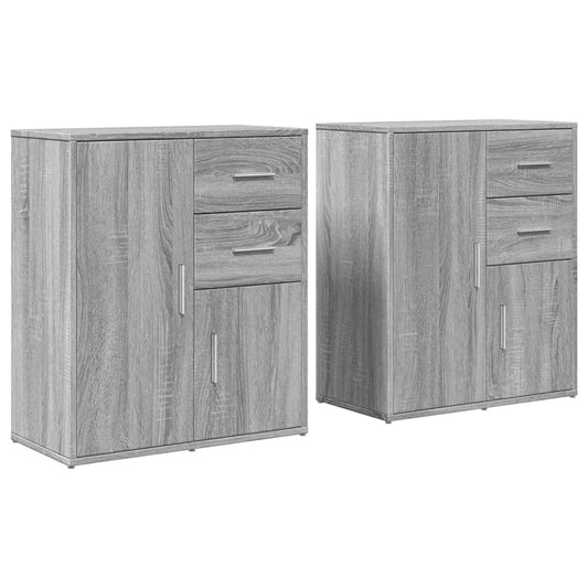 Sideboards 2 Stk. Grau Sonoma-Eiche 60x31x70 cm Holzwerkstoff
