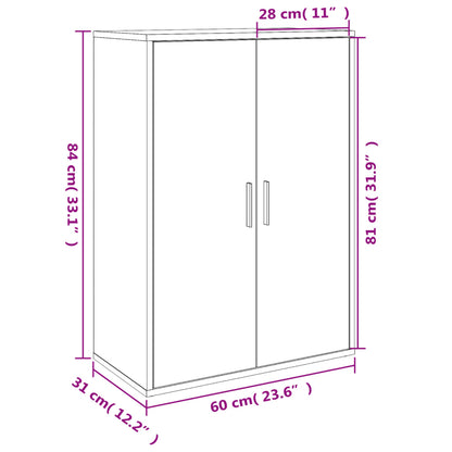 Sideboards 2 Stk. Grau Sonoma 60x31x84 cm Holzwerkstoff