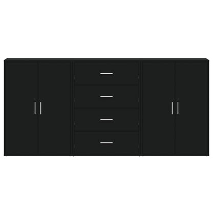Sideboards 3 Stk. Schwarz 60x31x84 cm Holzwerkstoff