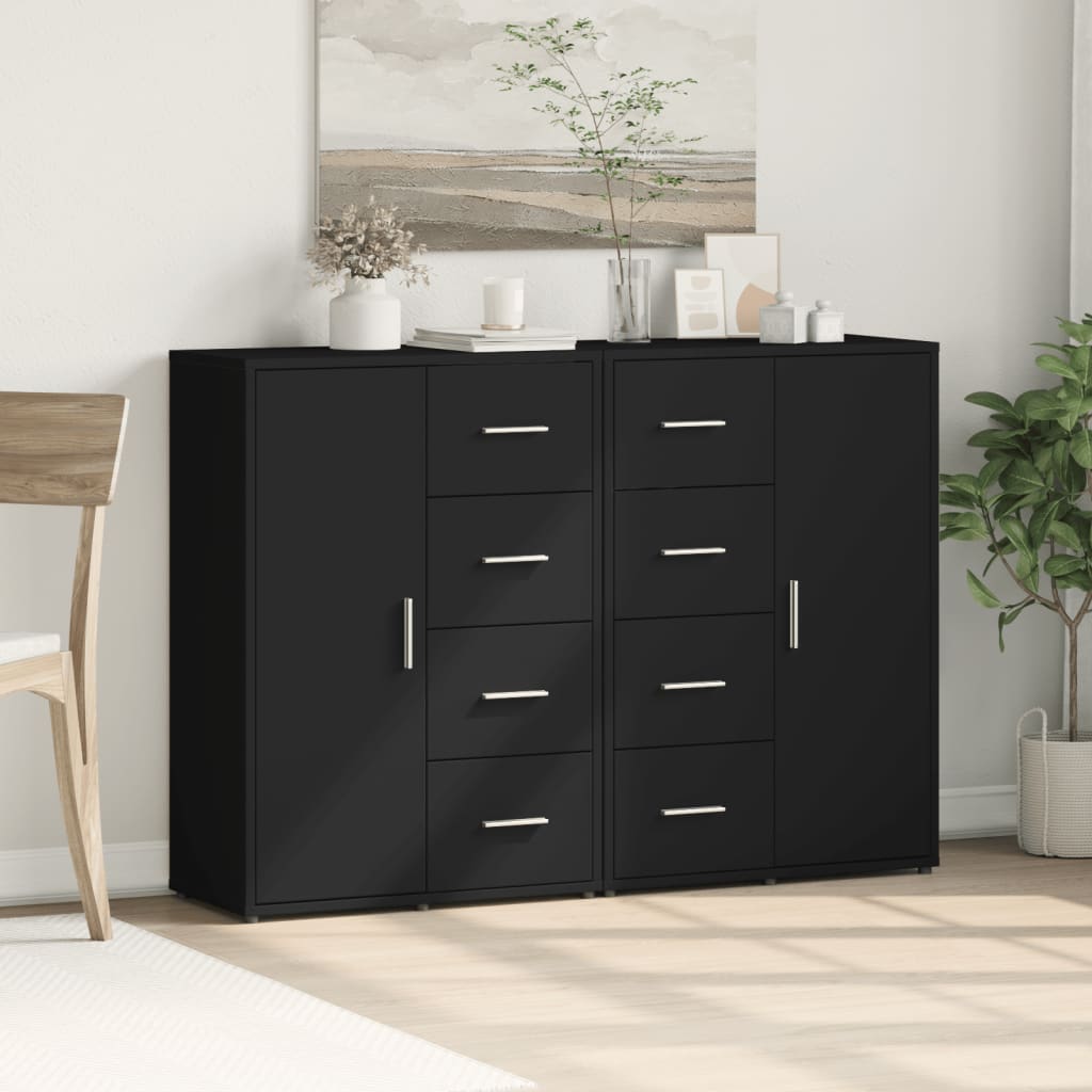 Sideboards 2 Stk. Schwarz 60x31x84 cm Holzwerkstoff