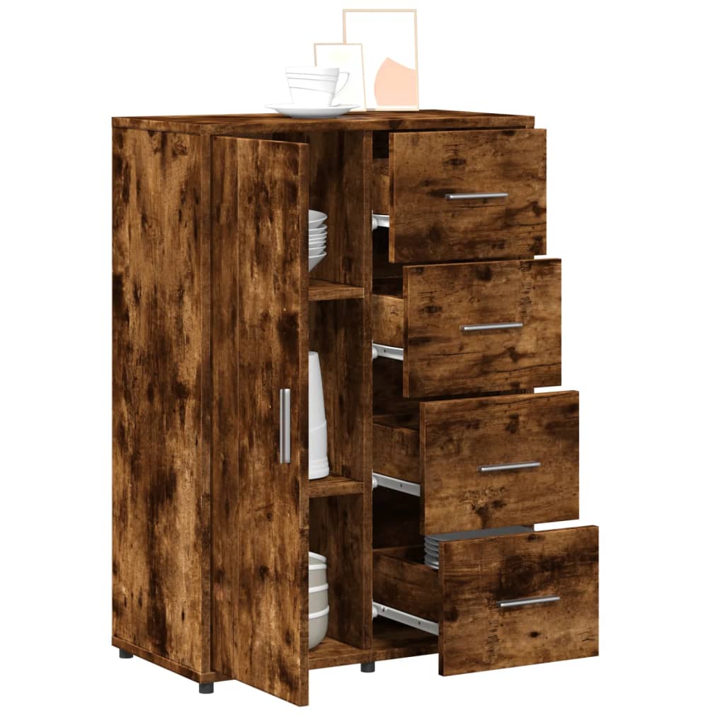 Sideboards 2 Stk. Räuchereiche 60x31x84 cm Holzwerkstoff